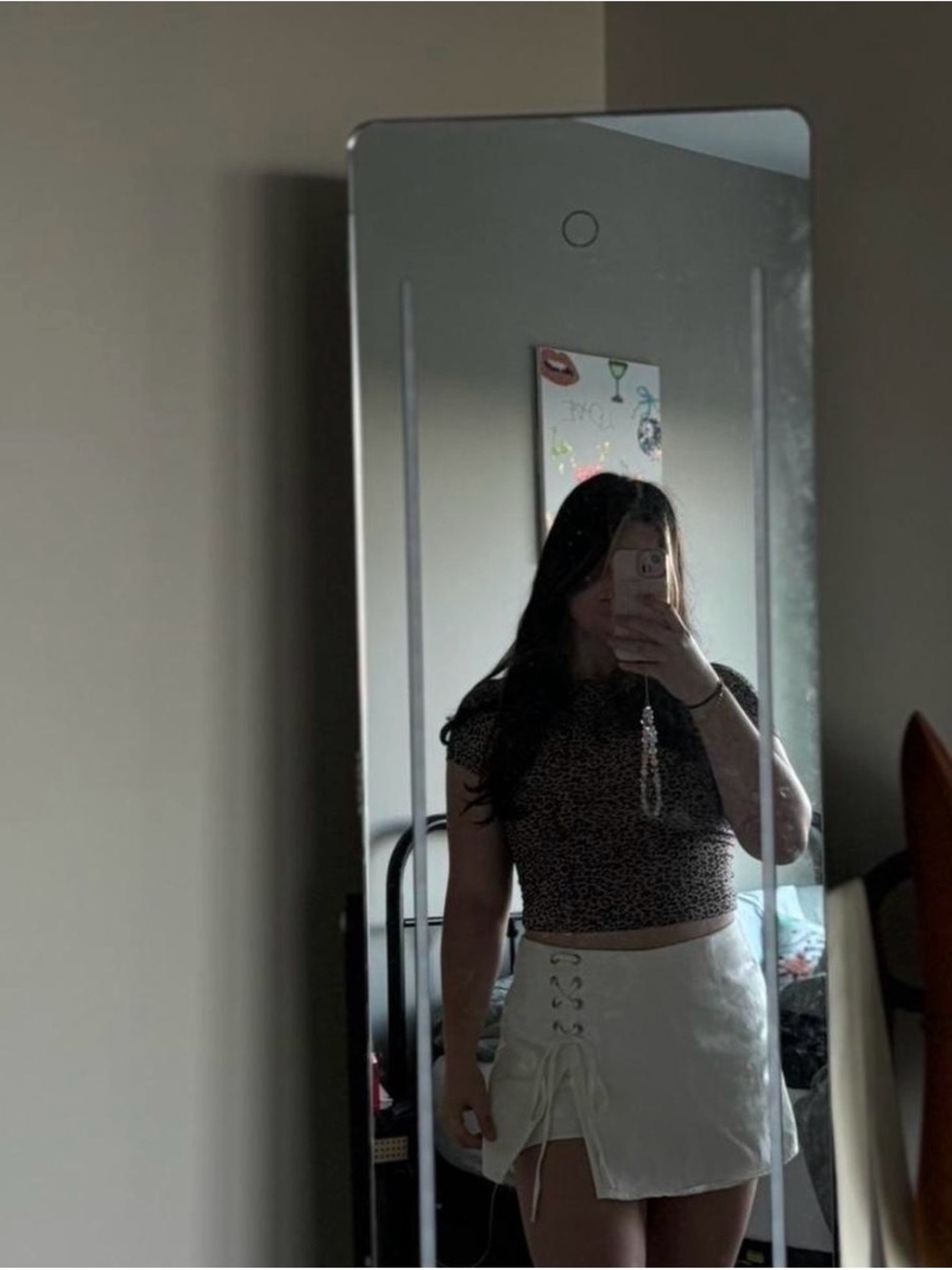 Altar'd State White Lace-Up Side Mini Skirt